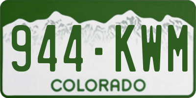 CO license plate 944KWM