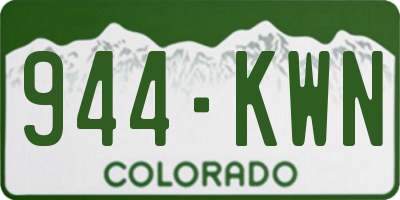 CO license plate 944KWN