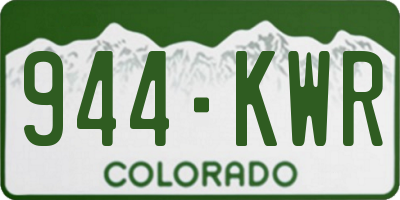 CO license plate 944KWR