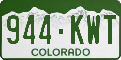 CO license plate 944KWT