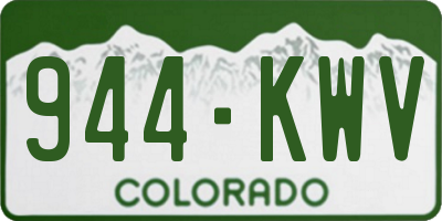 CO license plate 944KWV
