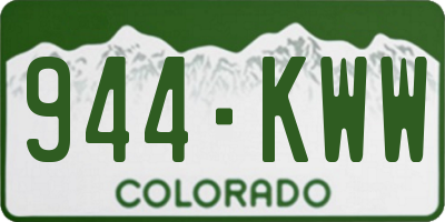 CO license plate 944KWW