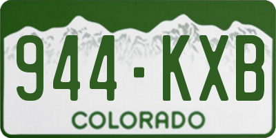 CO license plate 944KXB