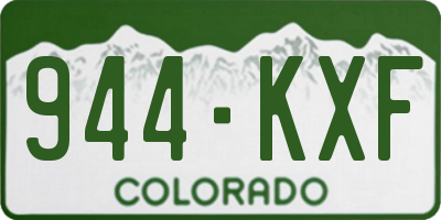 CO license plate 944KXF