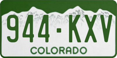 CO license plate 944KXV