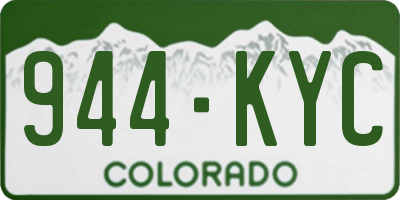 CO license plate 944KYC