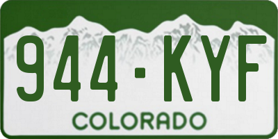 CO license plate 944KYF