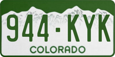 CO license plate 944KYK