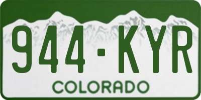 CO license plate 944KYR