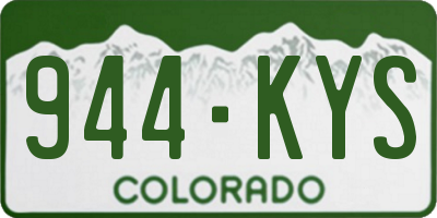 CO license plate 944KYS