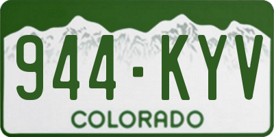 CO license plate 944KYV