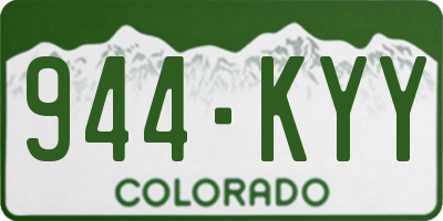 CO license plate 944KYY