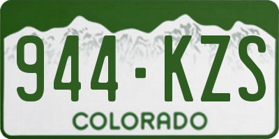 CO license plate 944KZS