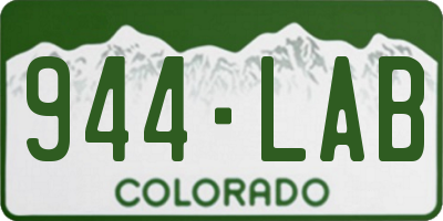 CO license plate 944LAB
