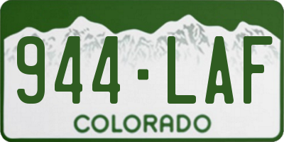 CO license plate 944LAF