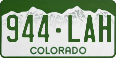 CO license plate 944LAH