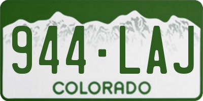 CO license plate 944LAJ