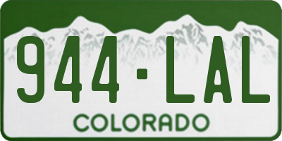 CO license plate 944LAL