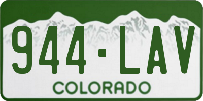 CO license plate 944LAV