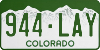 CO license plate 944LAY