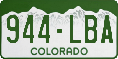 CO license plate 944LBA