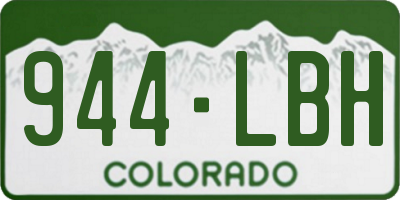 CO license plate 944LBH
