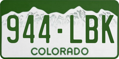 CO license plate 944LBK