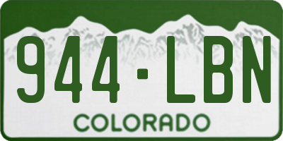 CO license plate 944LBN