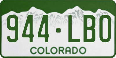 CO license plate 944LBO