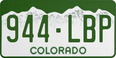 CO license plate 944LBP