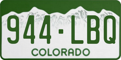 CO license plate 944LBQ