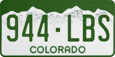 CO license plate 944LBS