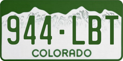 CO license plate 944LBT
