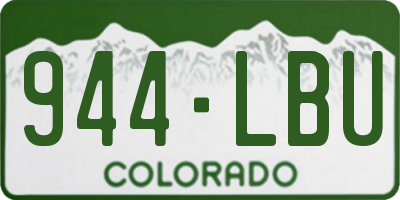 CO license plate 944LBU