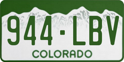 CO license plate 944LBV