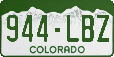 CO license plate 944LBZ