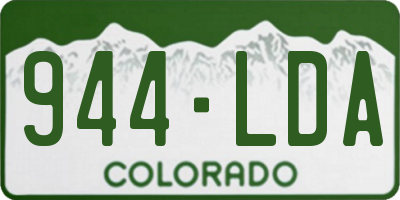 CO license plate 944LDA