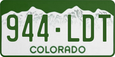 CO license plate 944LDT