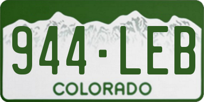 CO license plate 944LEB