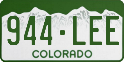 CO license plate 944LEE