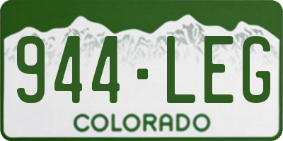 CO license plate 944LEG