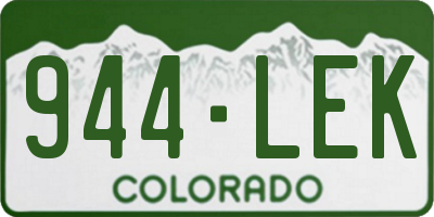 CO license plate 944LEK