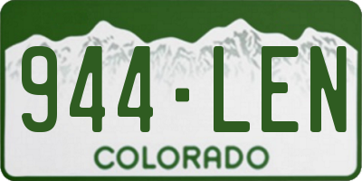 CO license plate 944LEN