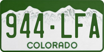 CO license plate 944LFA