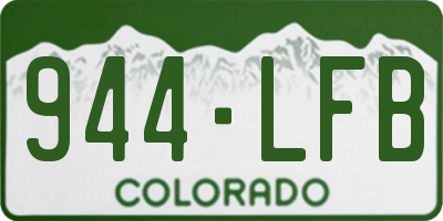 CO license plate 944LFB