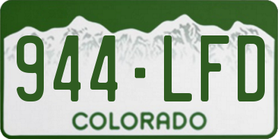 CO license plate 944LFD