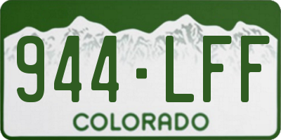 CO license plate 944LFF