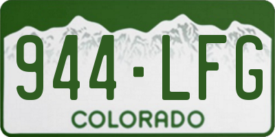 CO license plate 944LFG