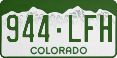 CO license plate 944LFH