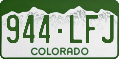 CO license plate 944LFJ